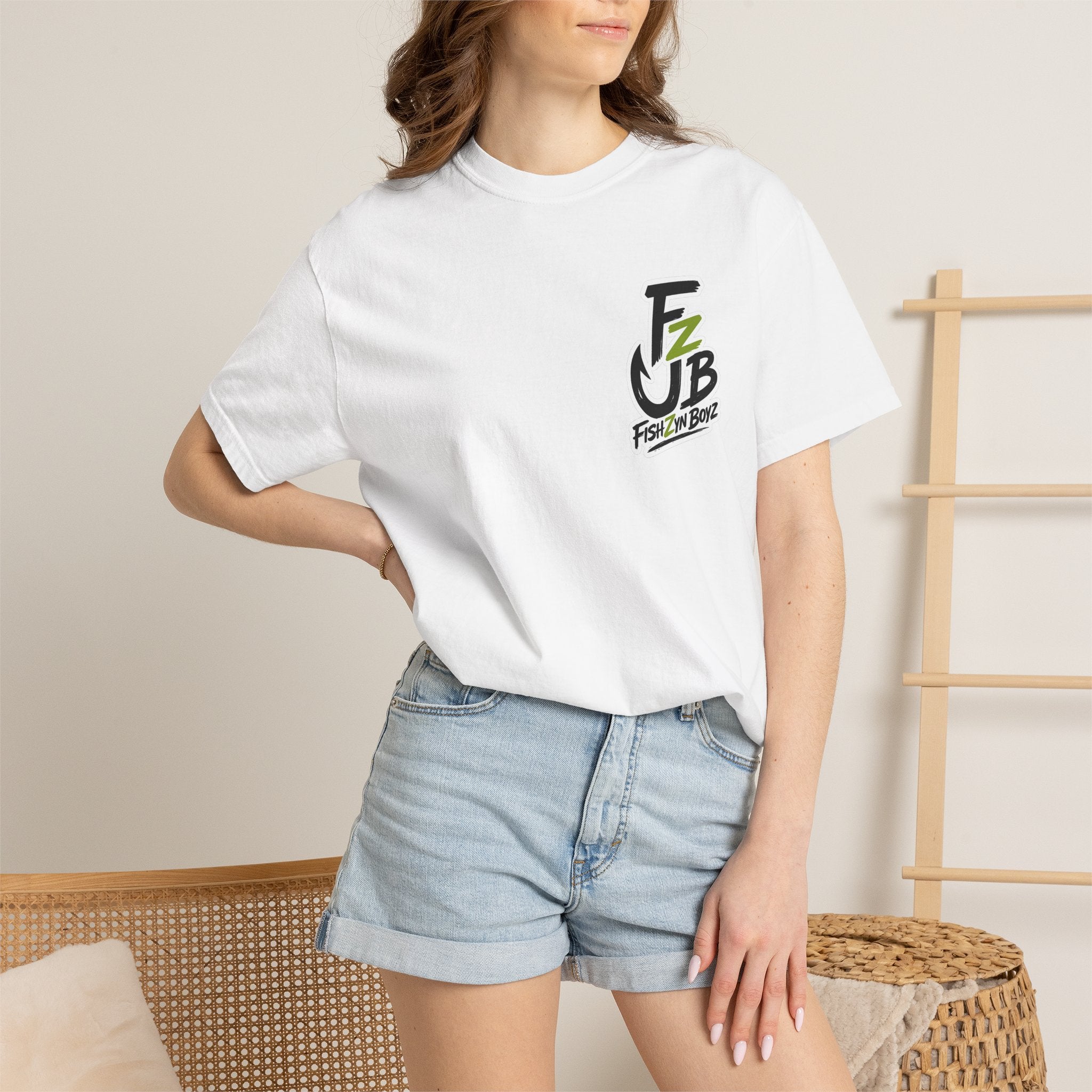 Fishzyn Boyz Front back logo Unisex Garment-Dyed T-shirt